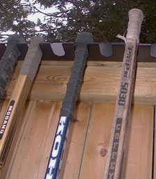 The Rink Rack provides a safer environment at home, in the garage, basement, backyard, stairwell